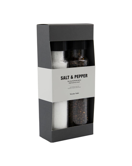 Gift box, French sea salt + pepper, black, 140|335 g|g