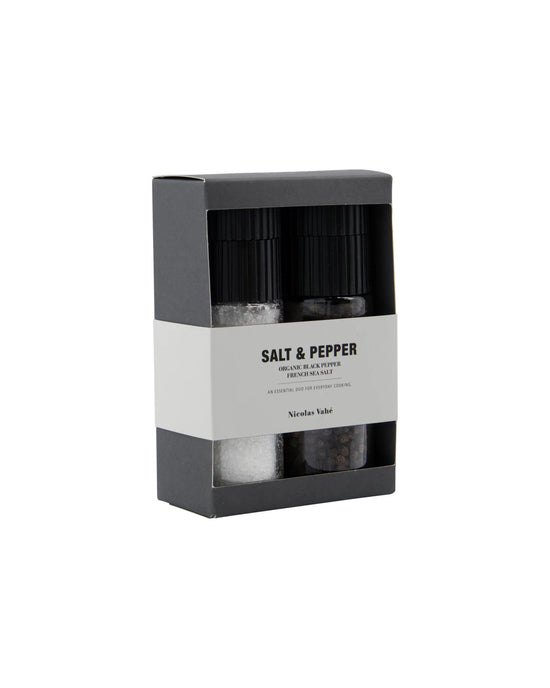 Gift box, French sea salt + pepper, black, organic, 60|120 g|g
