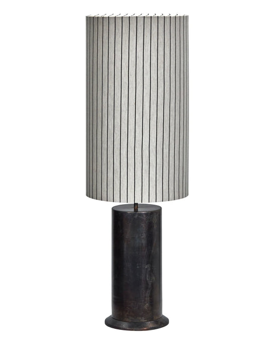 Gulvlampe, HDRafi base with HDShade, Antique brown base / Off-white w. black stripes shade