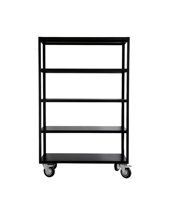 Regal mit 4 Rollen, Trolley, Mattschwarz