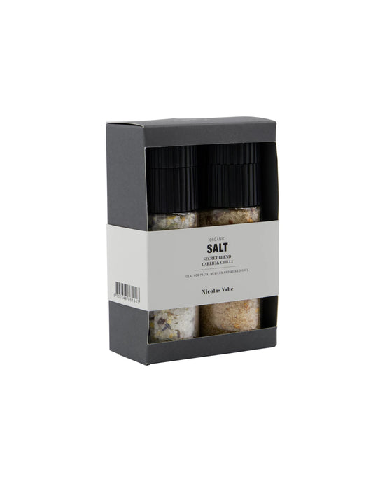 Gift box, Salt the secret blend + garlic & chilli, organic, 115|125 g|g