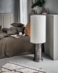 Gulvlampe, HDRafi base with HDShade, Antique brown base / Off-white w. black stripes shade
