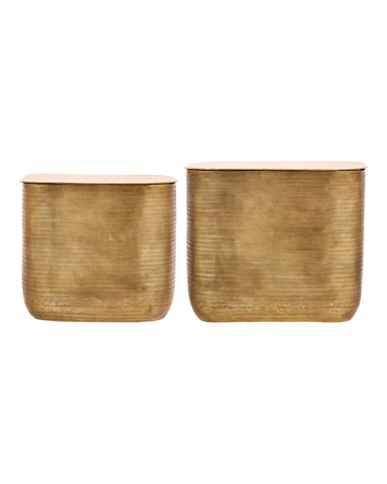Side table, HDCajas with storage, Golden