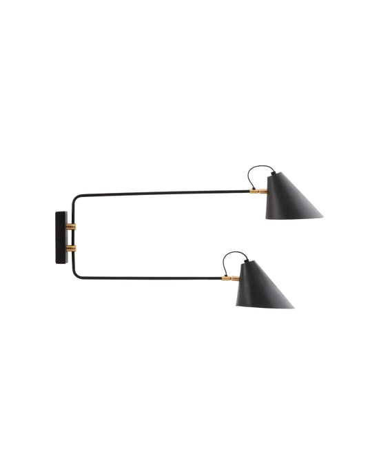 Wandleuchte, Club Double, Schwarz