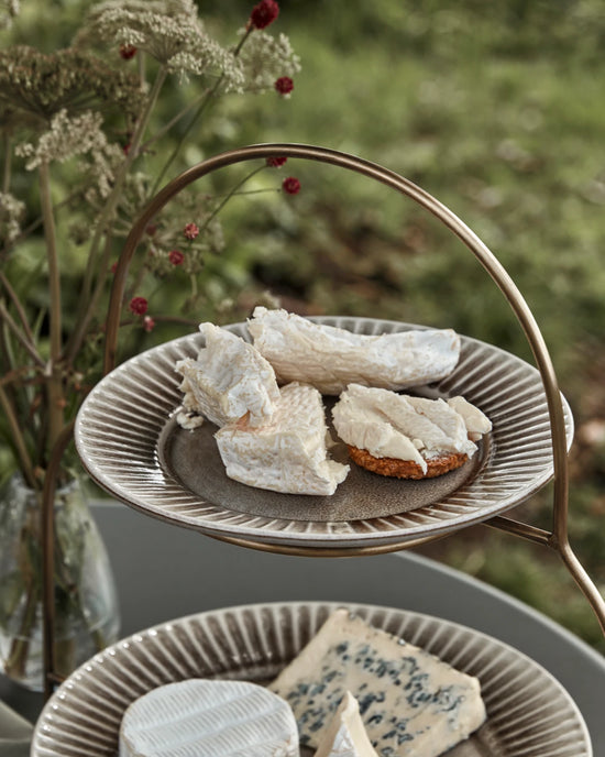 Lunch plate, HDPleat, Grey, Brown