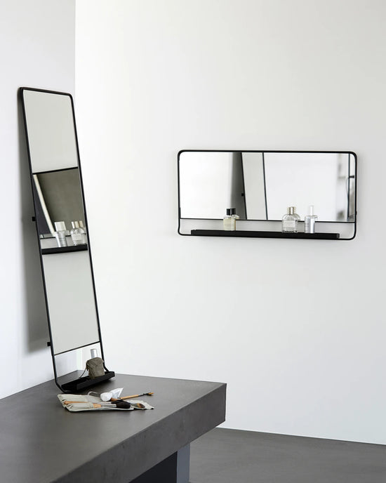Spejl m. hylde, HDChic, Sort