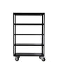 Reol m. 4 hjul, HDTrolley, Mat sort