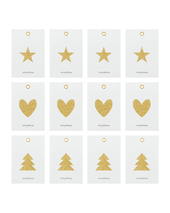 Geschenkanhänger, HDGlitr, Weiß;Gold