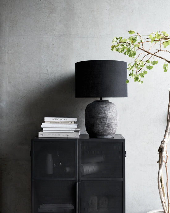Bordlampe inkl. lampeskærm, HDTahi, Sort