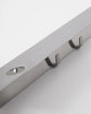 Regal mit Flaschenhalterung und Hakenleiste, Gebürstetes Silber-Finish