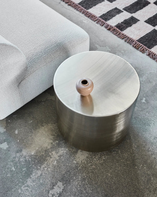 Side table, HDStep, Brushed silver finish
