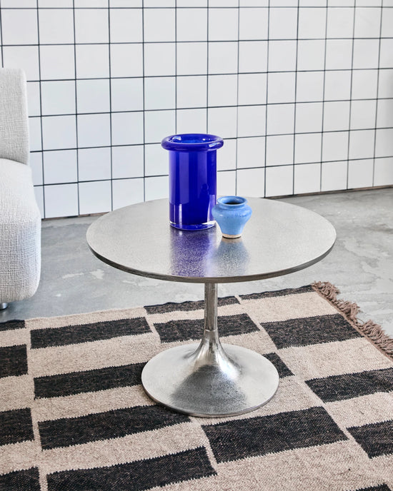Side table, HDPan, Silver finish