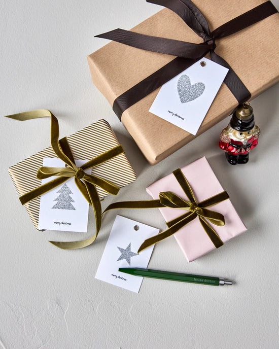 Gift tag, HDGlitr, White, Silver