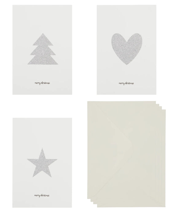 Greeting card, HDGlitr, White, Silver