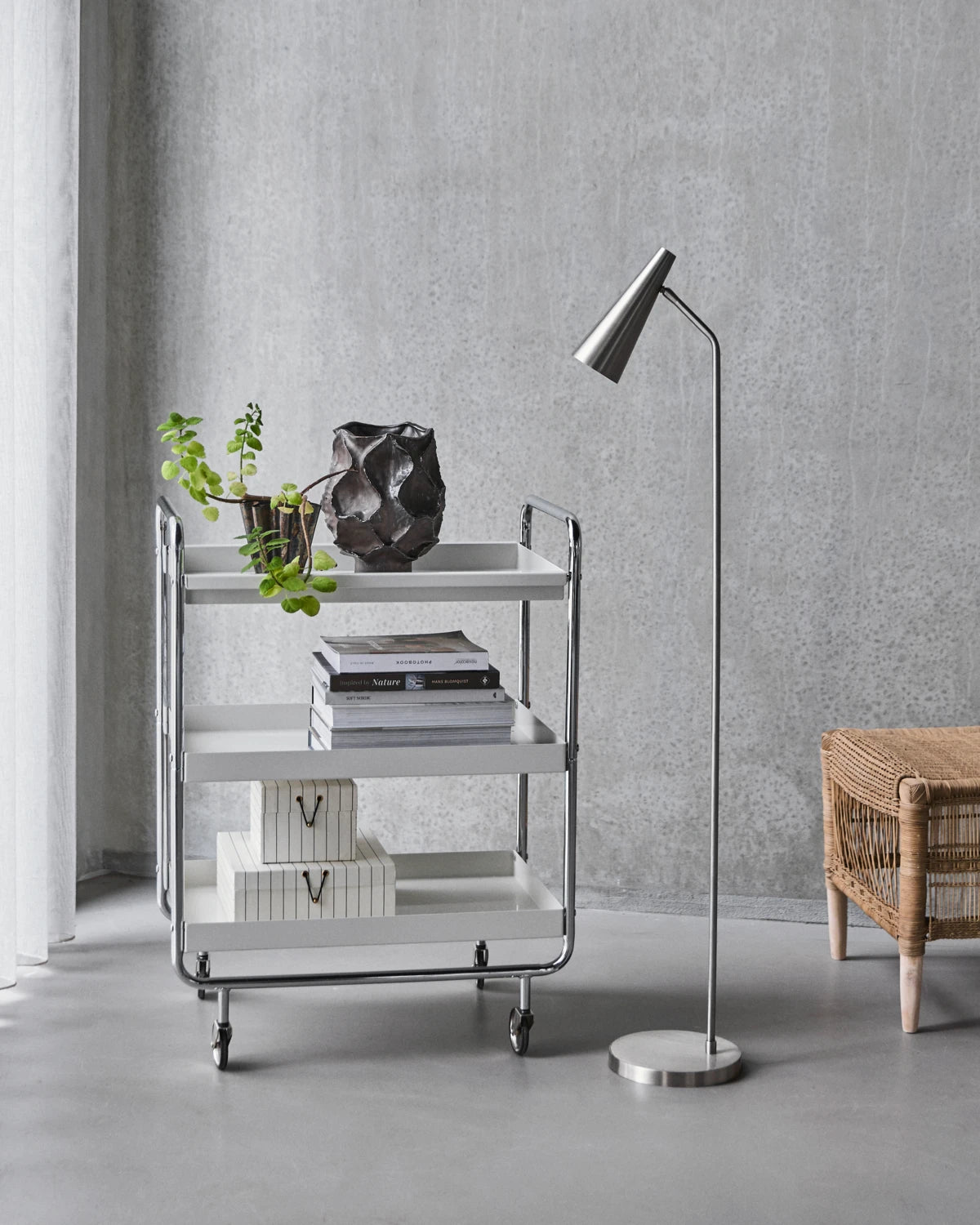 Gulvlampe, HDPrecise, Silver finish