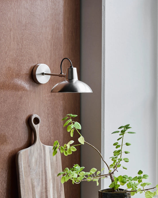 Væglampe, HDDesk, Brushed silver finish