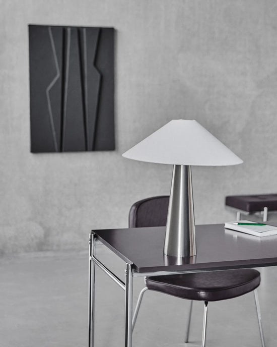 Bordlampe, HDSoffi, Brushed silver, Off-white