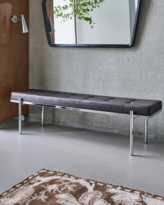 Bænk, HDLao, Mulberry, Chrome finish